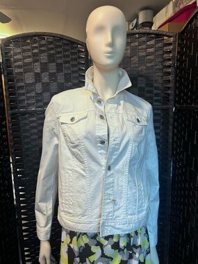 talbots classic white, jean jacket, Pmed